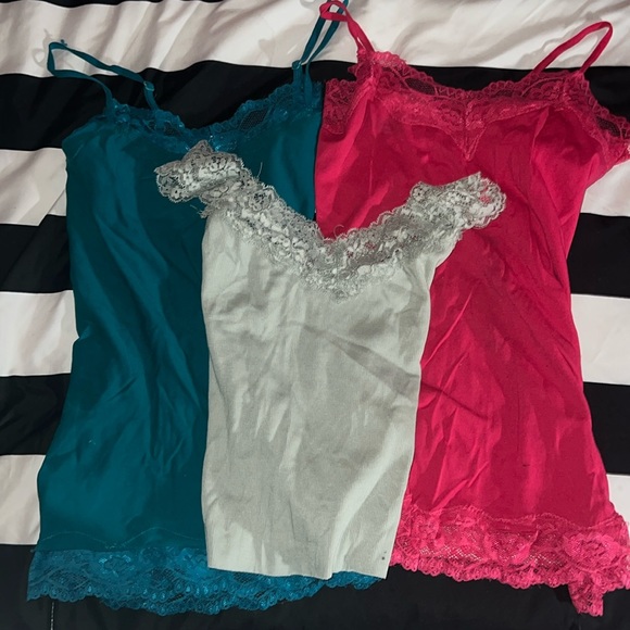 AUTHENTIC Y2K BUNDLE OF 3 LACE CAMIS - Picture 1 of 4